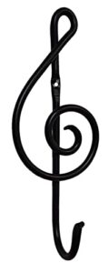 purpledip iron door wall hook hanger music note: for clothes keys chimes photos decoration (12459b)
