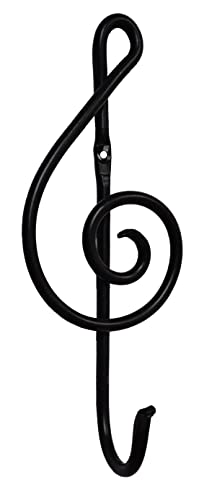 Purpledip Iron Door Wall Hook Hanger Music Note: for Clothes Keys Chimes Photos Decoration (12459B)