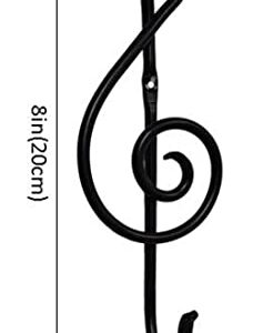 Purpledip Iron Door Wall Hook Hanger Music Note: for Clothes Keys Chimes Photos Decoration (12459B)