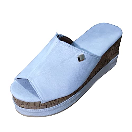 Shijian Women Casual Platform and Wedge Sandals Casual Summer Heels Open Toe Sandals Summer Slides Slippers