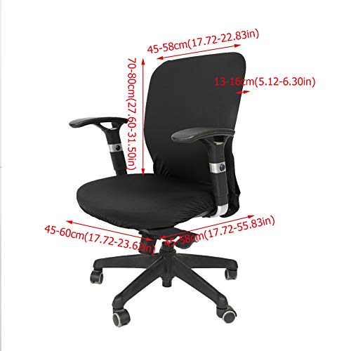 Tgoon Computer Chair Cover, Fabric Chair Washable Office Chair Cover High Resilience Comfortable for Computer Chairs.(Black)