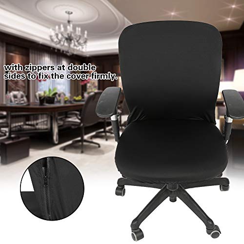 Tgoon Computer Chair Cover, Fabric Chair Washable Office Chair Cover High Resilience Comfortable for Computer Chairs.(Black)