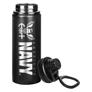 20oz US Navy Water Bottle - Double Wall Vacuum Insulated Stainless Steel Great for PT and Outdoor Sports Like Hiking Camping and Cycling-OFFICIALLY LICENSED