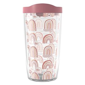 tervis boho rainbows made in usa double walled insulated tumbler cup keeps drinks cold & hot, 16oz, classic