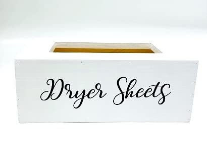 Laundry Dryer Sheet Storage Box/Dispenser for softener, fabric sheets. Elegant & classy to enhance any laundry area, WHITE