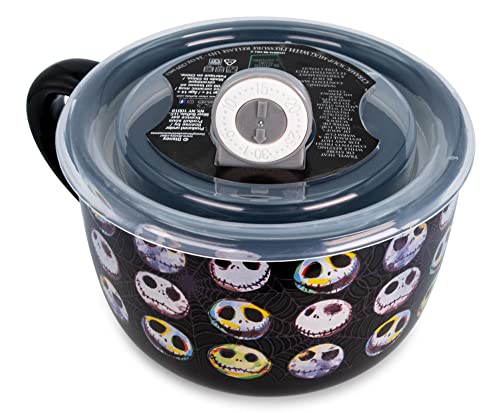Disney The Nightmare Before Christmas Jack Expressions Ceramic Soup Mug With Vented Lid | Bowl Container For Ice Cream, Cereal | Large Coffee Mugs and Cups, Home & Kitchen Essentials | Holds 20 Ounces