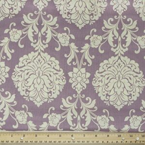 rtc fabric, 100% cotton duck 45" width small damask lilac color sewing fabric by the yard