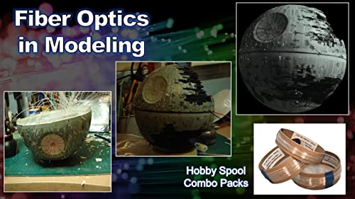 Fiber Optic Lighting Filament & LED Illuminator for Crafts & Modeling: Hobby Spool Combo Pack 200