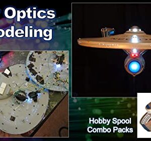 Fiber Optic Lighting Filament & LED Illuminator for Crafts & Modeling: Hobby Spool Combo Pack 200