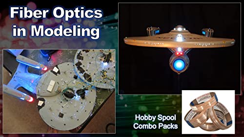 Fiber Optic Lighting Filament & LED Illuminator for Crafts & Modeling: Hobby Spool Combo Pack 200