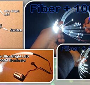 Fiber Optic Lighting Filament & LED Illuminator for Crafts & Modeling: Hobby Spool Combo Pack 200