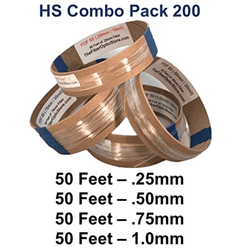 Fiber Optic Lighting Filament & LED Illuminator for Crafts & Modeling: Hobby Spool Combo Pack 200