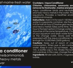 Crystalpro Aqua Conditioner 16.9 Oz - Treats 2650 Gallons Neutralizes Chlorine Ammonia In Tap Water - Additional Minerals To Reduce Stress - For All Aquariums Water Conditioner for Freshwater Aquarium