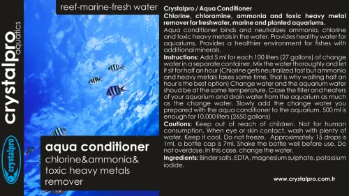 Crystalpro Aqua Conditioner 16.9 Oz - Treats 2650 Gallons Neutralizes Chlorine Ammonia In Tap Water - Additional Minerals To Reduce Stress - For All Aquariums Water Conditioner for Freshwater Aquarium