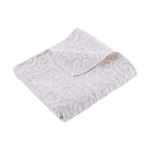 levtex home birch hill sherbourne taupe stitch quilted throw - 50x60in. - quilted medallion white with taupe stitch - reversible pattern - cotton front/microfiber reverse