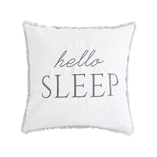 Levtex Home - Santander Grey - Decorative Pillow (18 x 18in.) - Hello Sleep - White and Grey