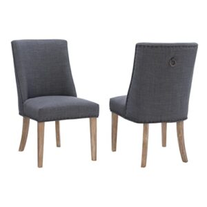 powell company set of 2 upholstery by powell parnell dining chair, grey/natural
