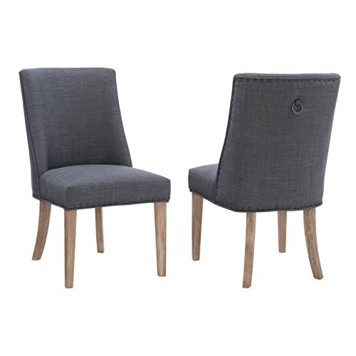 Powell Company Set of 2 Upholstery by Powell Parnell Dining Chair, Grey/Natural