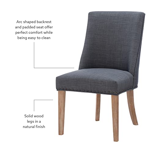 Powell Company Set of 2 Upholstery by Powell Parnell Dining Chair, Grey/Natural