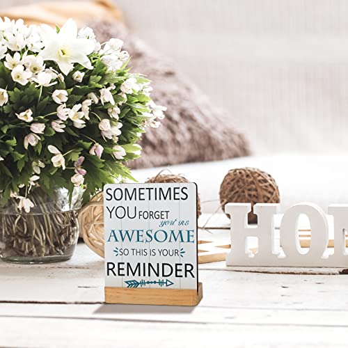 Inspirational Quotes Desk Decor Gifts for Women Sometimes You Forget You Are Awesome Office Motivational Desk Decor Best Friend Encouragement Cheer up Gifts Office Inspiration Plaque Desk Decor