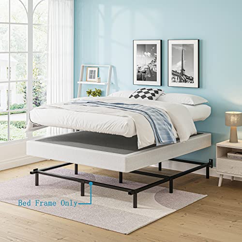 LIJQCI King Size Bed Frame, 7 in Metal King-Size Bed-Frame for Box Spring Foundation, Heavy Duty Bed Frame King Platform Easy Assembly, Noise Free, Black