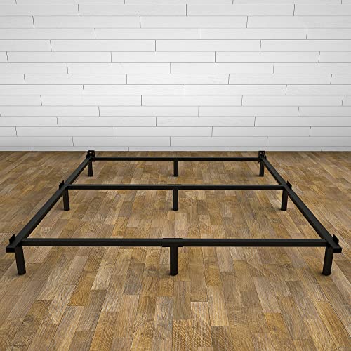 LIJQCI King Size Bed Frame, 7 in Metal King-Size Bed-Frame for Box Spring Foundation, Heavy Duty Bed Frame King Platform Easy Assembly, Noise Free, Black