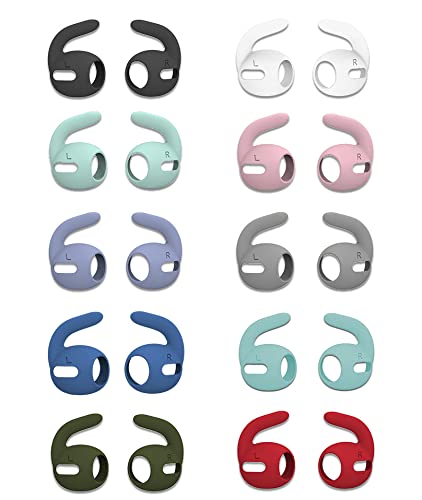 Rqker Sport Eartips Earbuds Covers Compatible with AirPods Pro, 10 Pairs Anti Slip Anti Lost Soft Silicone Earbuds Covers Skins Sport Eartips, Compatible with AirPods Pro, 10 Pairs, 10 Color