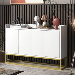 merax modern sideboard elegant buffet cabinet with large storage space for dining room, entryway, white