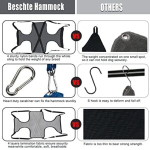 Dog Cat Pet Grooming Hammock Nail Trimming Kit, Dog Hanging Harness Cat Restraint for Nail Clipping, Dog Grooming Sling Hanger Set Supplies with Nail Clipper,Dog Muzzle,Nail File,Metal Comb (Grey-XS)