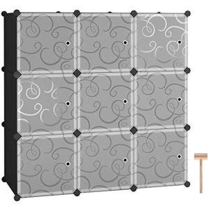 beyamis cube storage 9-cube closet organizer storage shelves cubes organizer diy closet cabinet with doors,white and black color