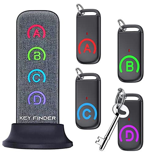 Key Finder: EIRIX Wireless Item Locator with 80dB Loud Sound and 131ft Working Range, New Fabric Slim Key Tracker for Finding Key, Remote, Pet and Wallet 1 Transmitter + 4 Receivers