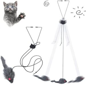 syansju 2 pack hanging door bouncing mouse cat toy