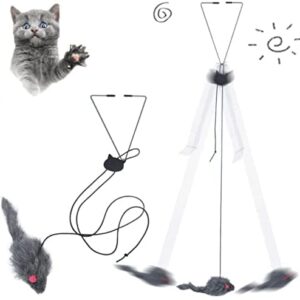 Syansju 2 Pack Hanging Door Bouncing Mouse Cat Toy