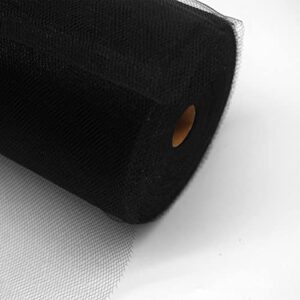 IONTACH Black Tulle Fabric Rolls 54 Inch by 40 Yards Fabric Tulle Bolt for Wedding Decorations DIY Black Tutu Baby Shower Table Skirt Ceiling Decor Birthday Party Craft Supplies