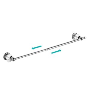 wolibeer crystal towel bar,chrome towel holder adjustable towel rack rod expandable stainless steel bathroom accessories wall mounted