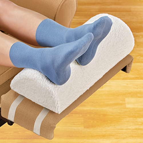 Collections Etc Sherpa-Covered Sofa Footrest Pillow