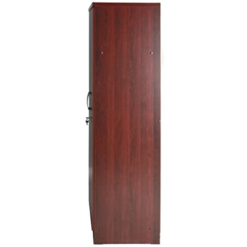 Pemberly Row Modern Wood Two Door Armoire Wardrobe Cabinet in Mahogany