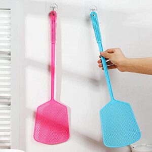 Fly Swatter,5 Pack Plastic Heavy Duty Manual Fly Killer, Long Handle Flyswatter, Large Bug Swatters That Work for Indoor and Outdoor