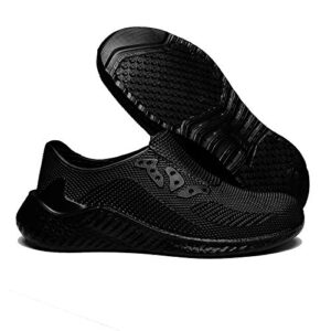 lozoye professional chef clogs for men non slip oil water resistant food service work sneakers comfort casual shoes (medium, numeric_8) black