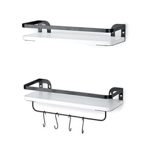 NOBLE DUCK Floating Shelves for Bathroom, Wall Mounted Storage Hanging Shelf for Kitchen, Home Decor(Set of 2)