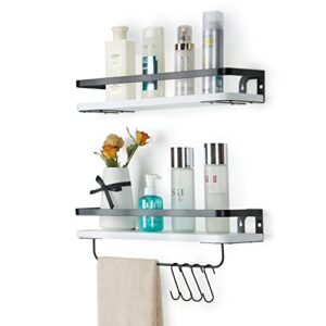 noble duck floating shelves for bathroom, wall mounted storage hanging shelf for kitchen, home decor(set of 2)