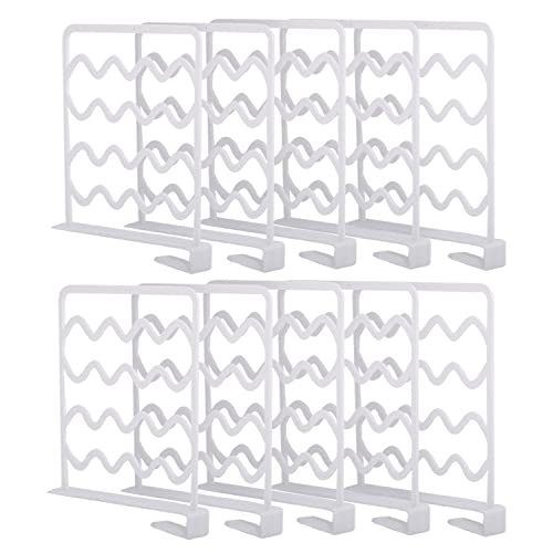 C CRYSTAL LEMON Pack of 10, Shelf Dividers, Plastic Closet Shelving Pieces, Durable Closet Dividers for Maximizing Space, Multifunctional Cabinet Storage Organization for Wardrobe, Bathroom, Kitchen