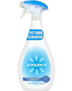 pooph pet odor eliminator, 32oz spray - dismantles odors on a molecular basis, dogs, cats, freshener, urine, poop, pee, deodorizer, natures, puppy, fresh, clean, furniture, potty, safe