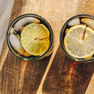 EMPORION Set of 6 Hand-Blown Clear Tumbler (10 oz) Glasses from Mexico - Rustic & Handcrafted Recycled Bubble Glass Drinking Glassware