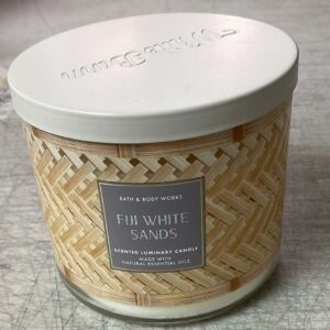 Bath & Body Works, White Barn 3-Wick Candle w/Essential Oils - 14.5 oz - 2022 Spring Scents! (Fiji White Sands)