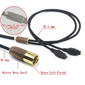 NewFantasia 10ft 4-pin XLR Balanced Cable 6N OCC Copper Silver Plated Cord Walnut Wood Shell Compatible with Sennheiser HD650, HD600, HD580, HD660S, HD58X, HD6XX Headphones
