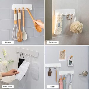 Carrotez 5 Wall Hooks Unscrewed Magnetic Easy Attachable Multi Organizer Floating Hook Shelves, Floating Shelf for Kitchen, Shelf for Dorm - White