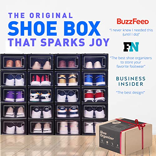 Shoe Organizer Shoe Storage Boxes, Clear Shoe Boxes Stackable, Shoe Box Shoe Containers, Shoe Boxes Clear Plastic Stackable, Plastic Shoe Boxes with Lids, Shoe Organizer for Closet, Sneaker Storage