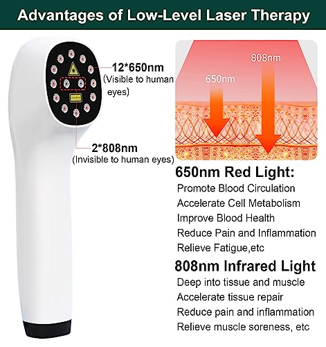 iKeener Handheld Red Light Therapy for Dogs,Portable LLLT Vet Device for Dogs and Pets, 650nm & 808nm Infrared Therapy for Pain Relief,Itching Skin & Wound Care in Dogs, Cats, Horses