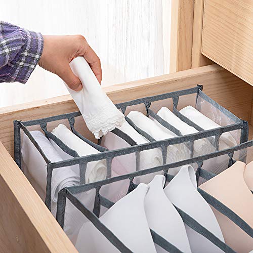 GUAGLL 3 Pack Foldable Underwear Drawer Organizer, Underwear Storage Divider Boxes For Bras, Socks, Underwear, Ties